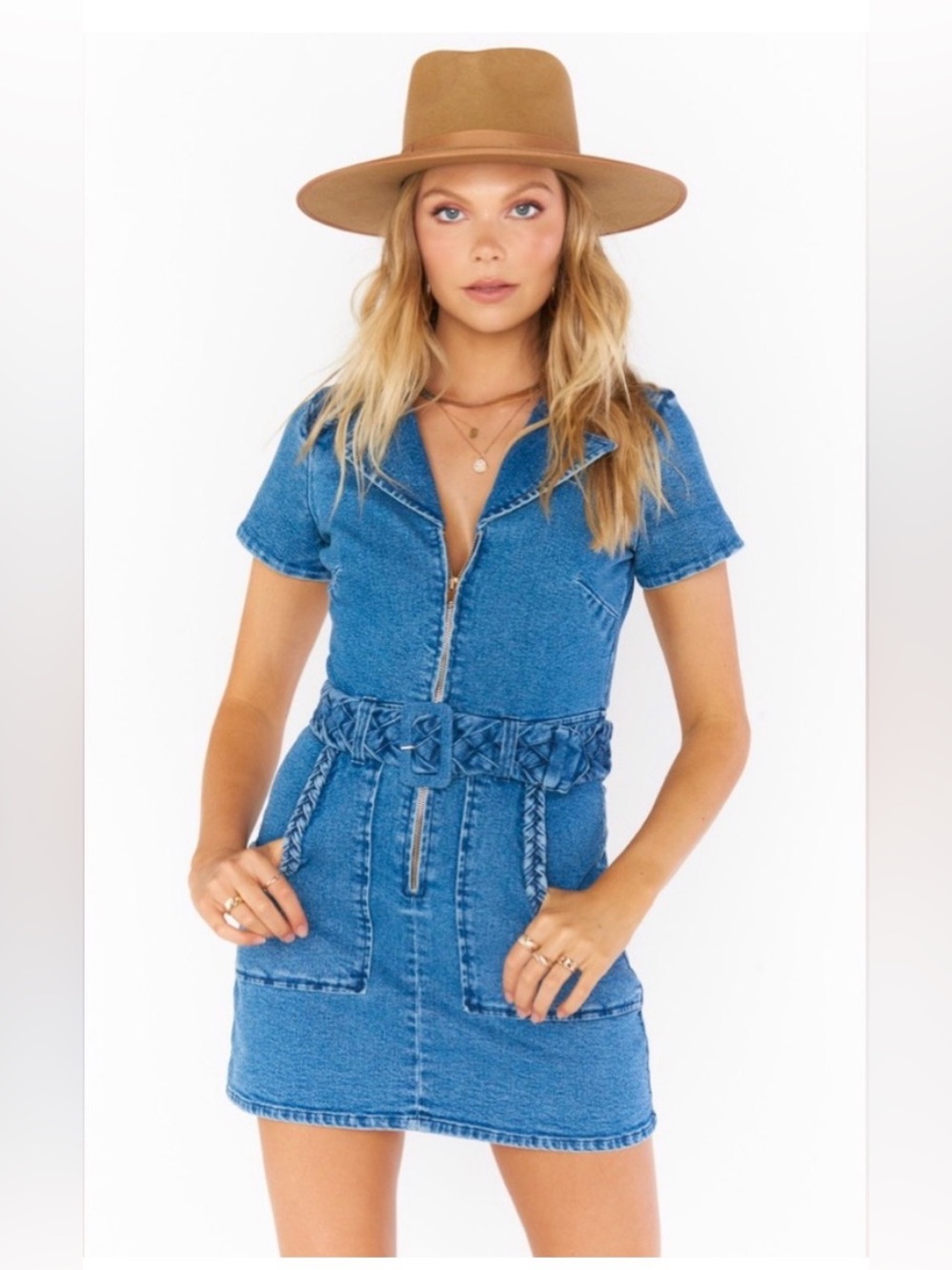 Show Me Your MuMu / XS / Blue Denim Outlaw Mini Western Boho Festival Spring